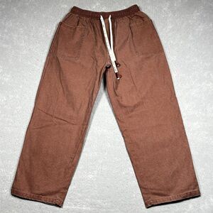 Kidoriman Pokku Pants Men’s Sz XXL Brown Elastic Waist Drawstring Patch Pockets